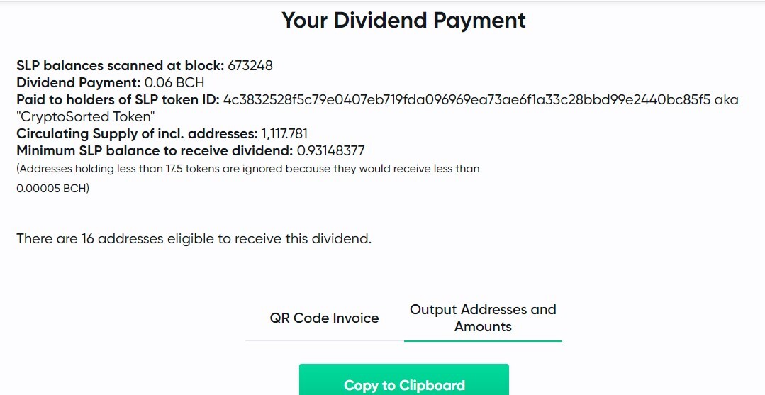 CST holders dividend payment