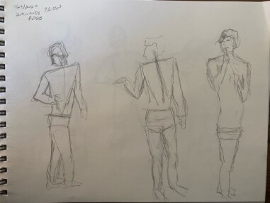 two-minute timed life sketches from November 2020