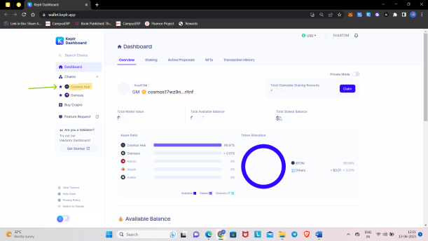 Keplr Wallet Dashboard