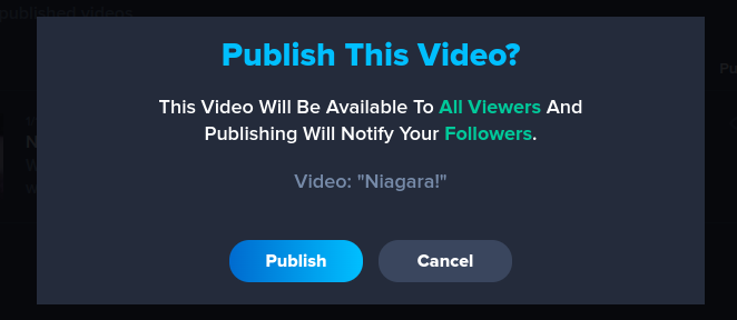 Publish Video