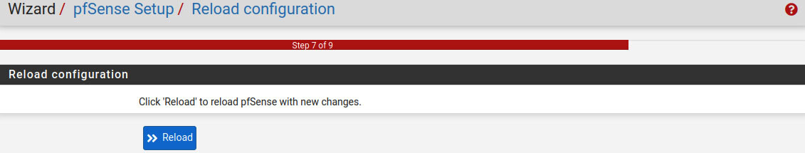 step 7 reload configuration fpsense wizard