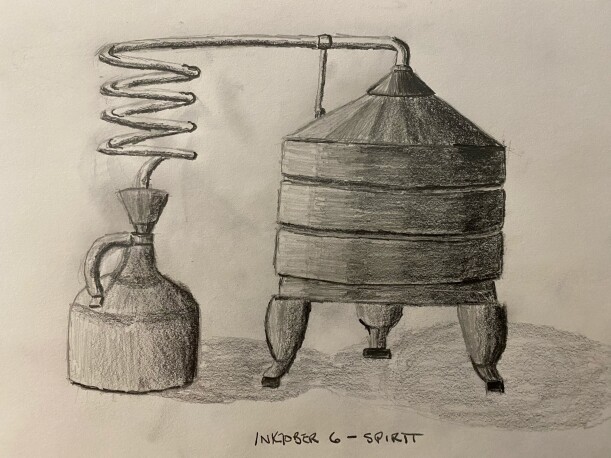 Vintage still - pencil drawing