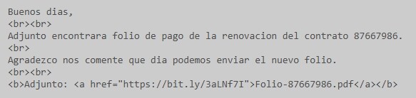 Correo con adjuntos peligrosos