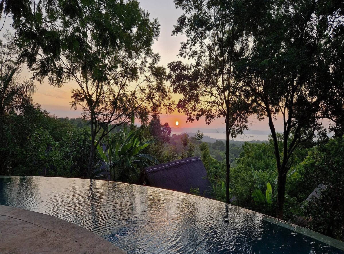 Sunset from the pool
