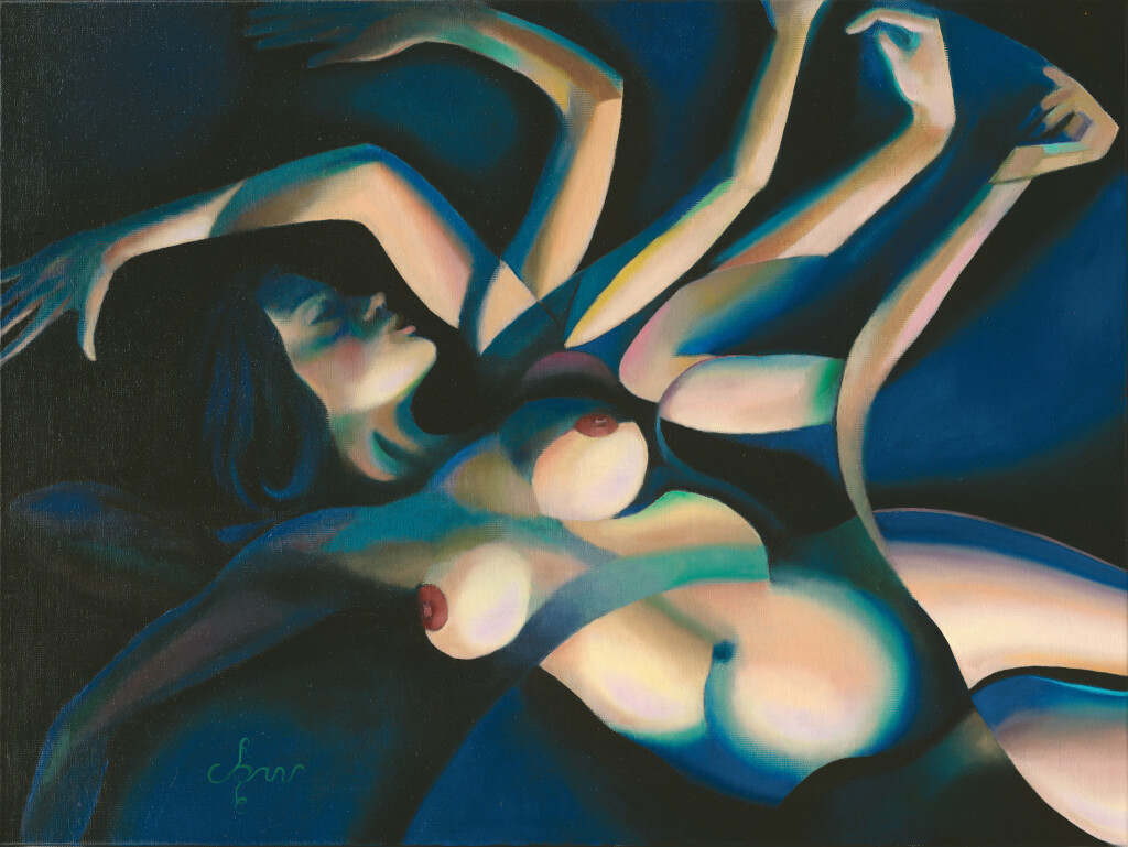cubist nude oil painting