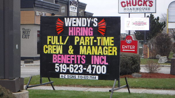 Wendy's 'Now Hiring' Sign