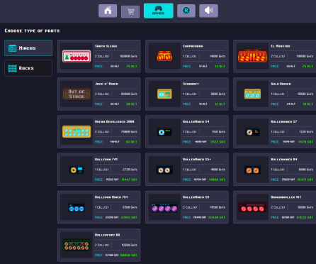 You can choose between different miners