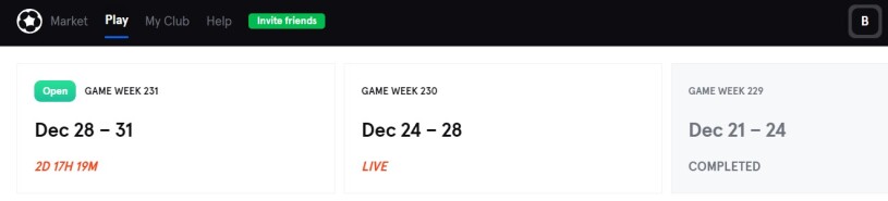Sorare Game week