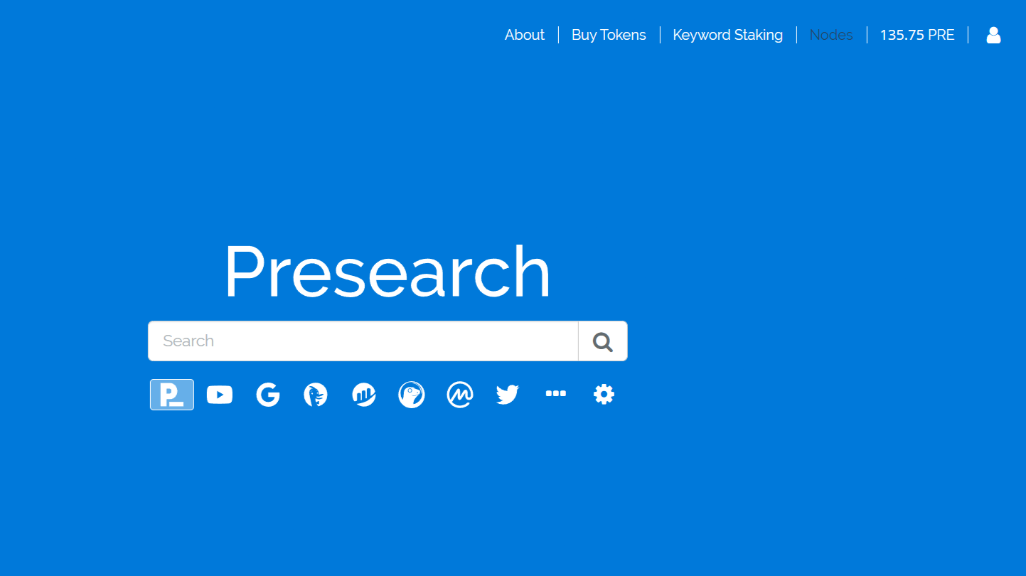 Presearche. Decentralized search engine.