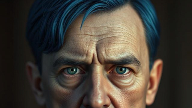 Adolf Hitler with Blue Hair