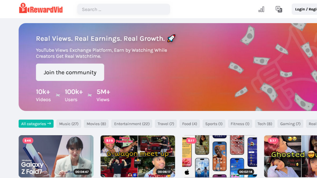 Get paid for watching videos, smartphone