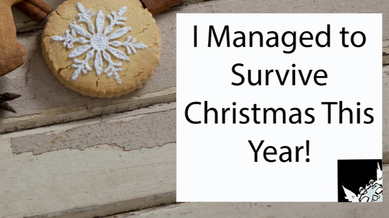Title with Christmas cookie background.