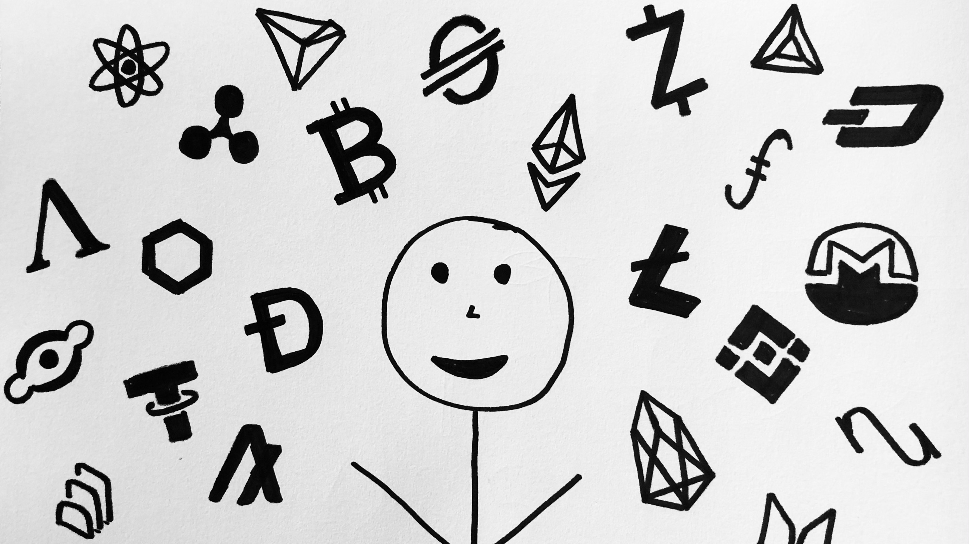 Poor Man and his cryptocurrencies (or at least the ones he could barely draw)