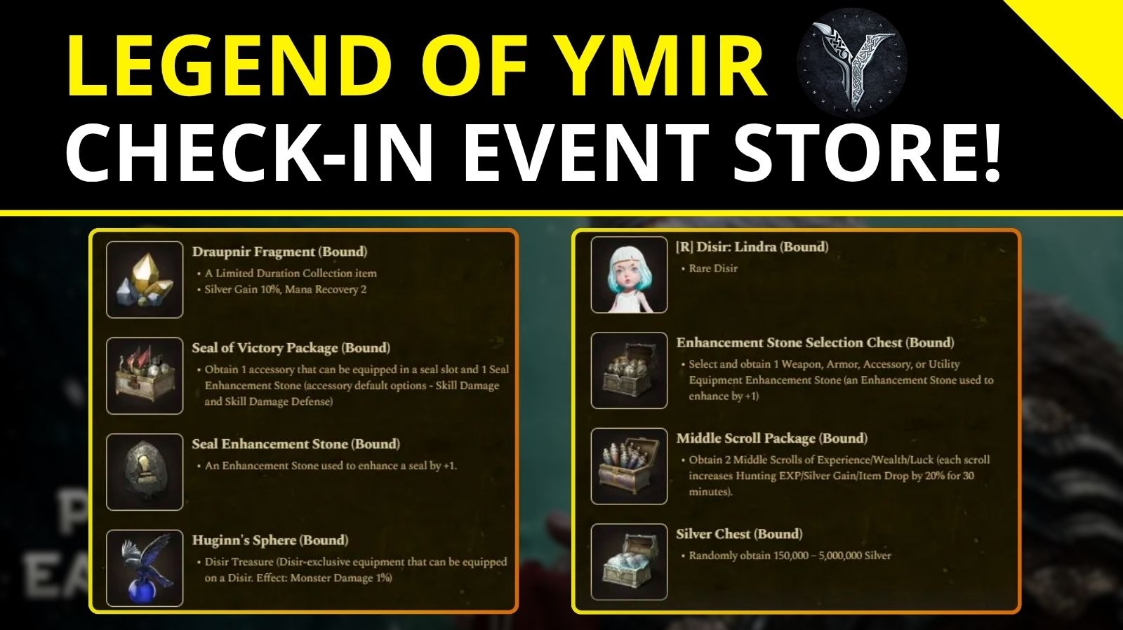 Legend of Ymir Weekly Check-In Event &amp; Store!
