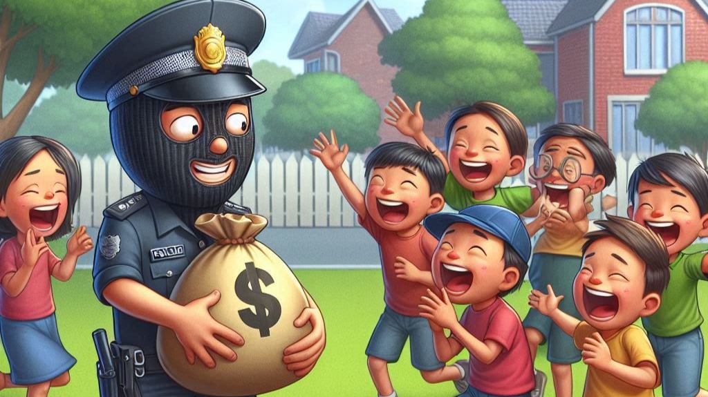Bing created image of police as robber