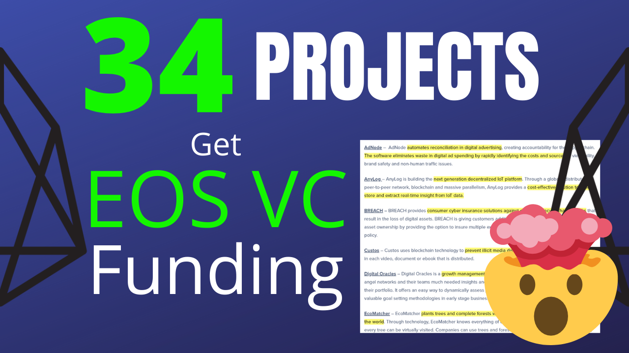EOSIO Projects Funded by EOS VC