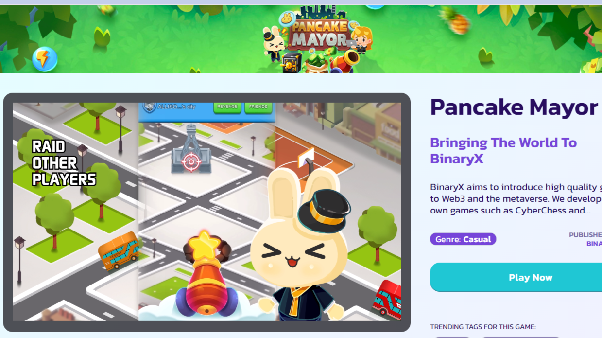 Pancakeswap gets Game Marketplace with 1st 3 Game!