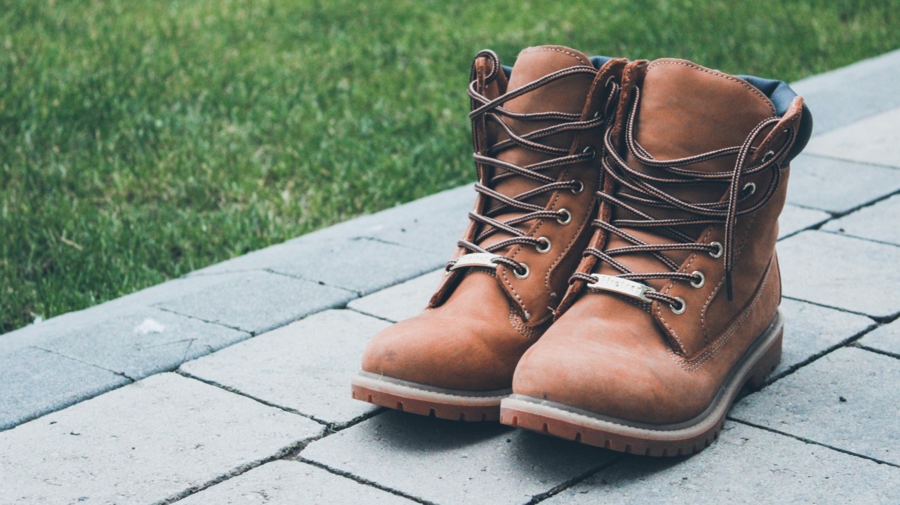 Boots on a path