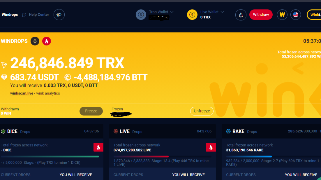 Screenshot of WINK CASINO