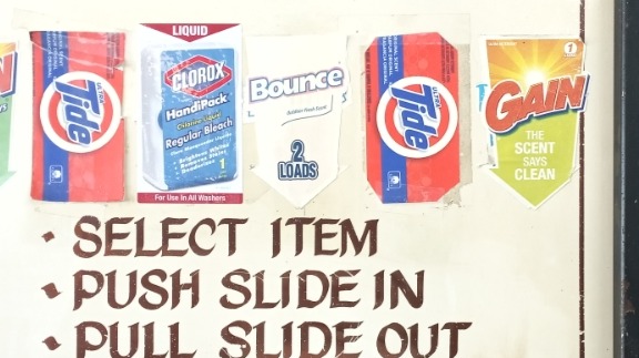Something rustic from a laundry mat