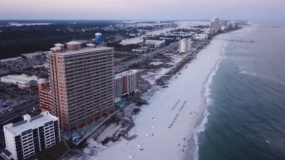 low res photo of beach front