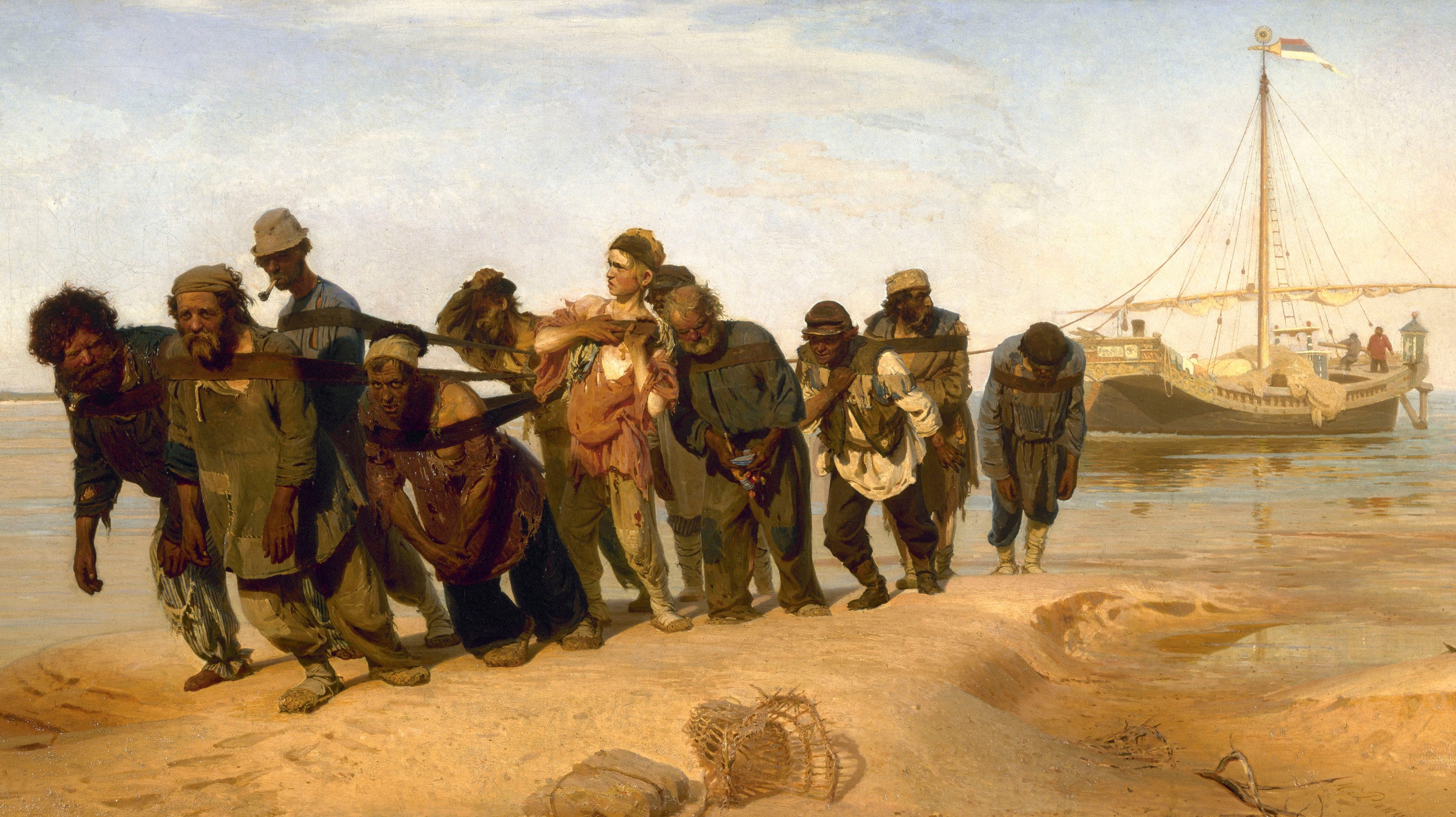 Эй, ухнем! The song of the Volga Boatmen. (Art by Ilya Yefimovich Repin)