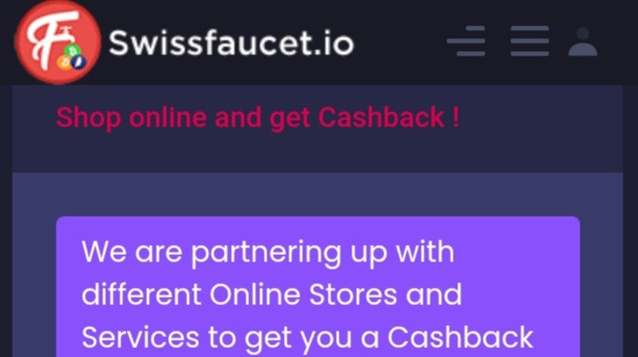Swissfaucet.io cashback program