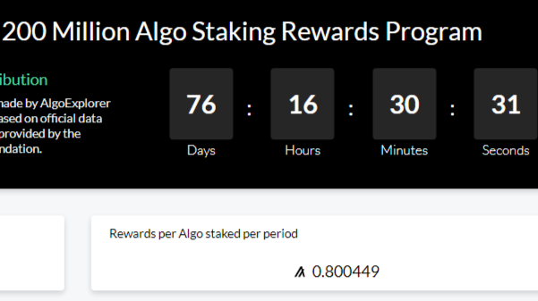 200M Algo Staking rewards program