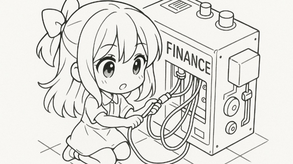 Girl rewiring finance device