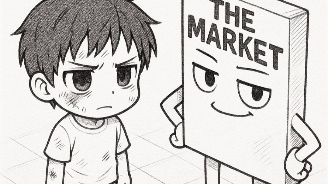 Boy bruised by the market