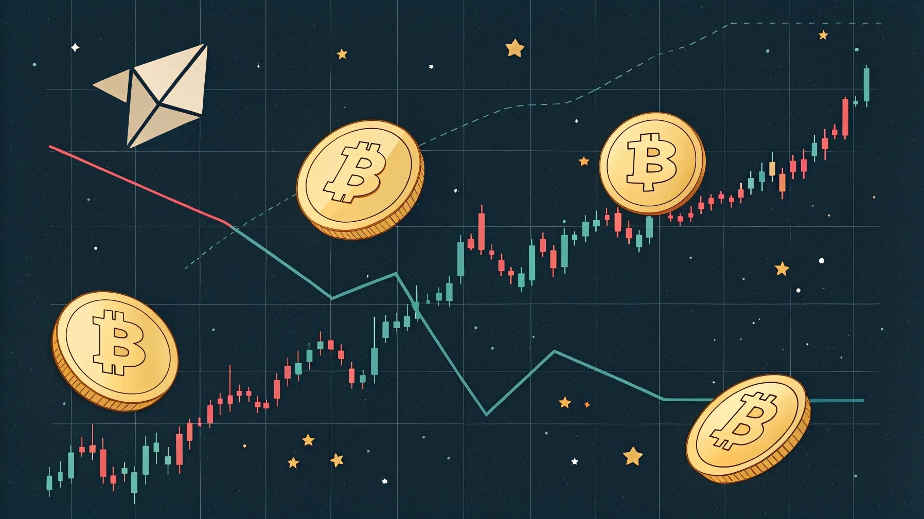 Abstract illustration representing stop loss strategy in crypto trading