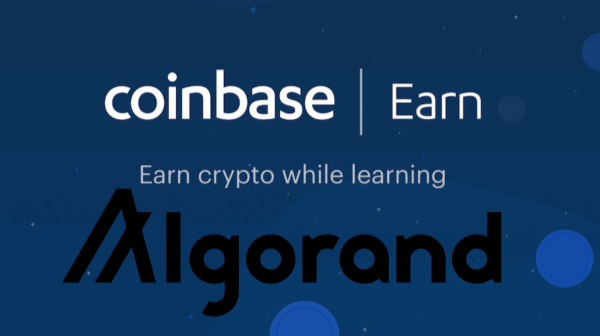 Coinbase Earn Program with Algorand Cryptocurrency Logo