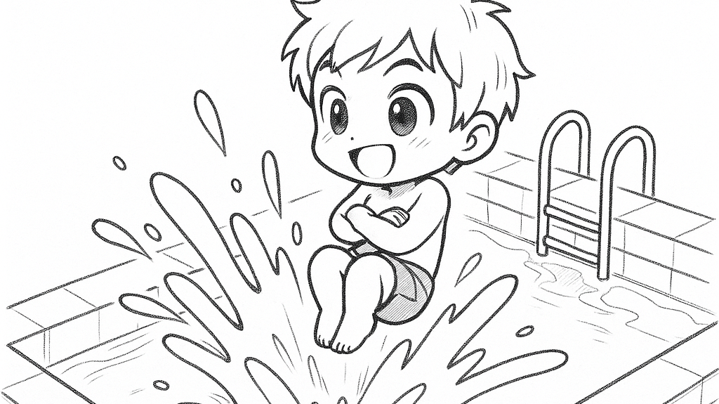 boy making a big splash