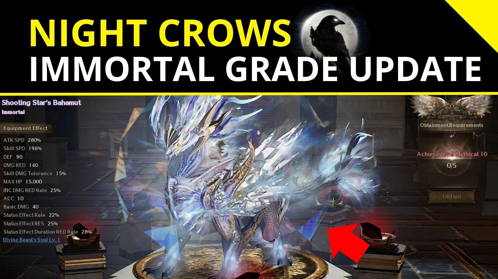 Night Crows Immortal Grade Upgrade