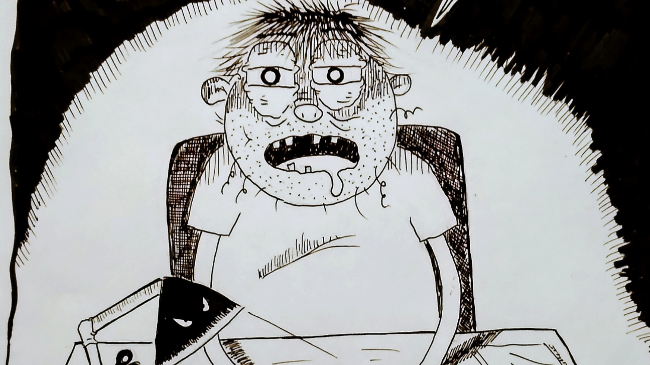 A tired cartoonist