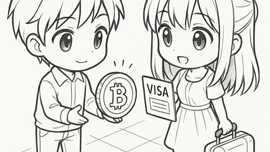 Exchanging crypto for a visa