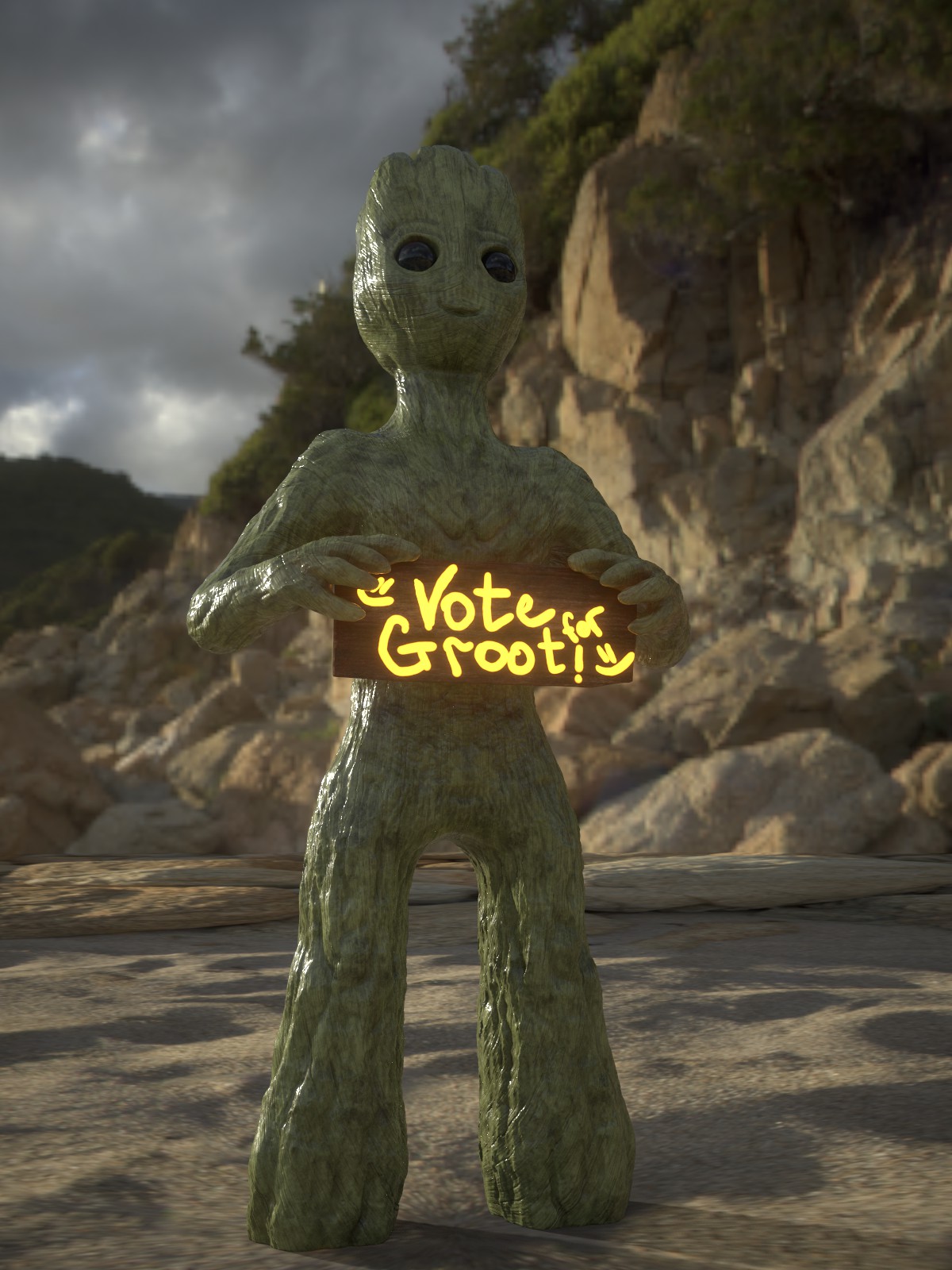 Groot. Original render-artwork.