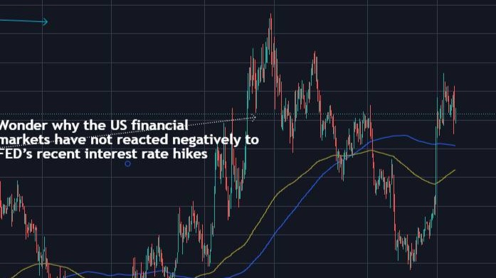 Wonder why the US financial markets have not reacted negatively to FED's recent interest rate hikes
