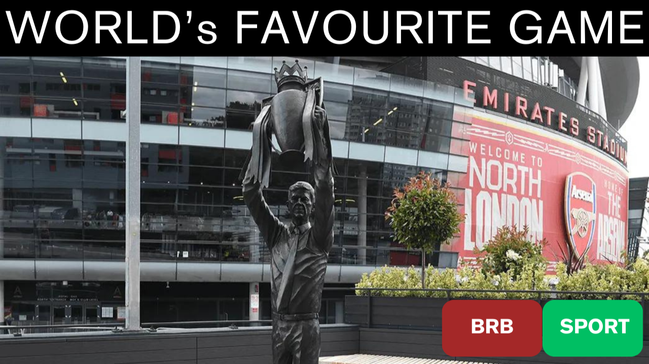 A picture of Arsene Wenger's statue