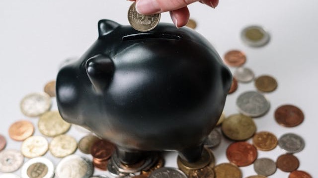 Depositing into piggy bank