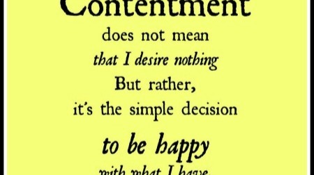 A DEPICTION OF BEEN HAPPY AND SATISFY WITH WHAT YOU HAVE
