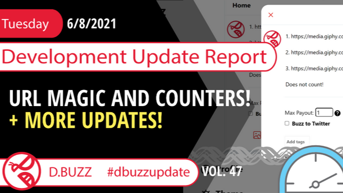 Weekly Development Updates for D.Buzz - Today : URL MAGIC and Counters!