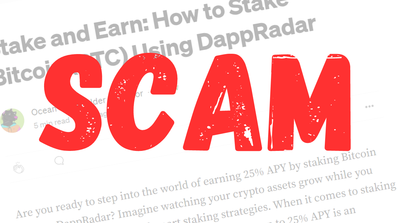 Scam article on Medium