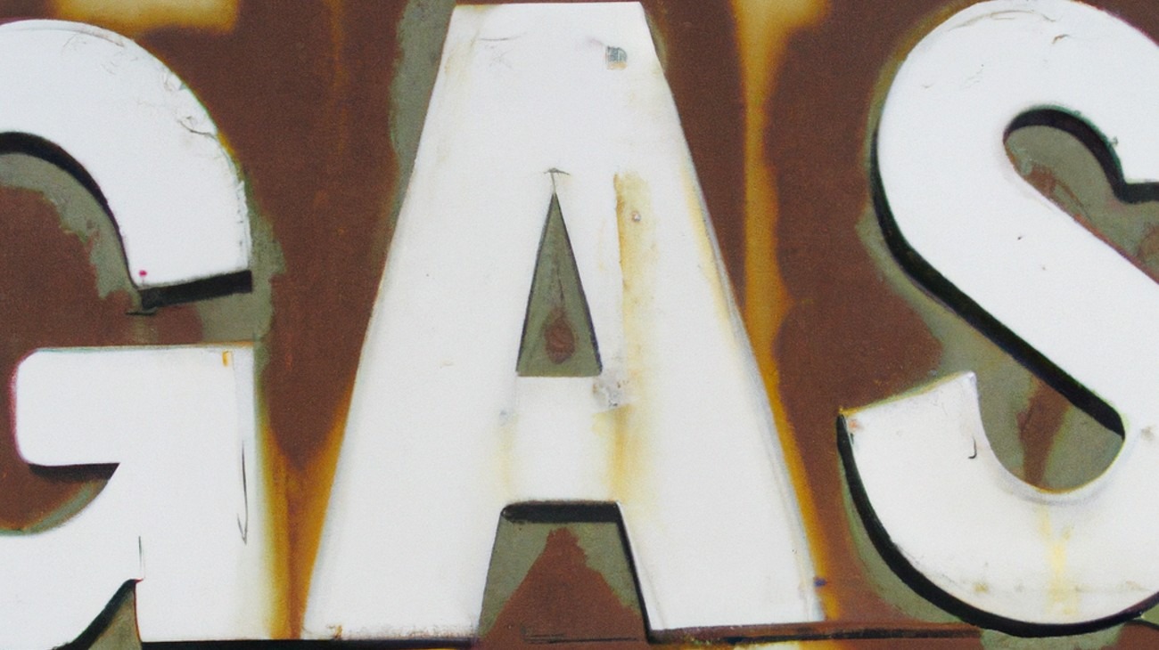 Gas sign close up