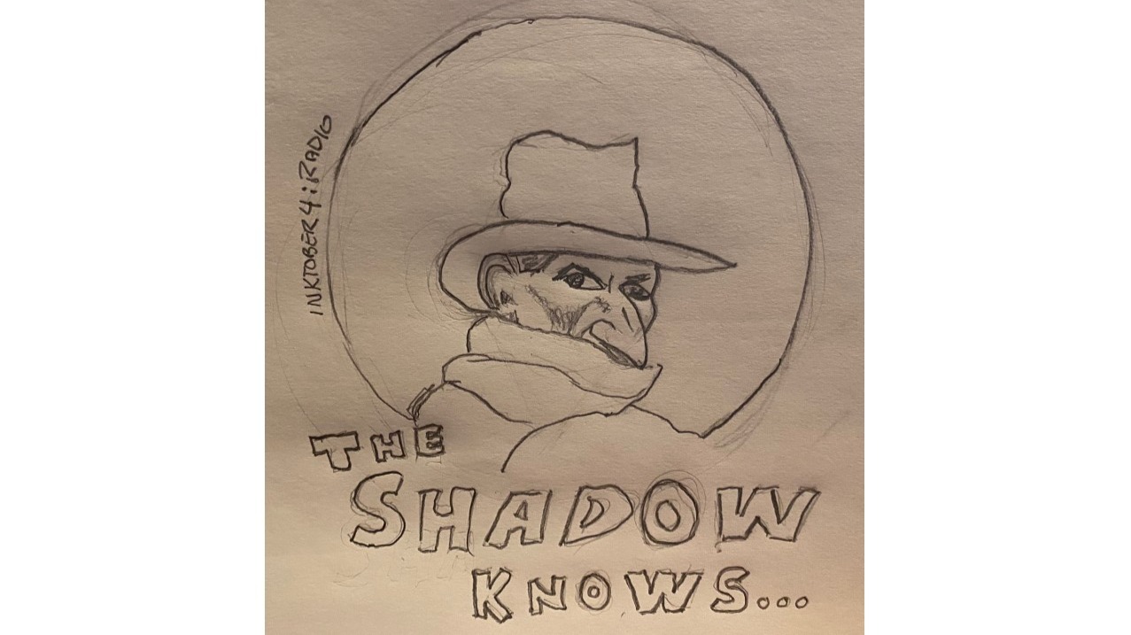 Line drawing, The Shadow Knows - Pencil