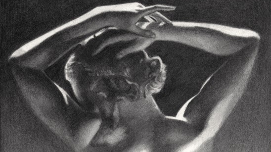 surrealist nude graphite pencil drawing
