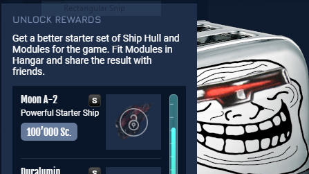 Raging Toaster peeking from behind Farsite's airdrop rewards interface