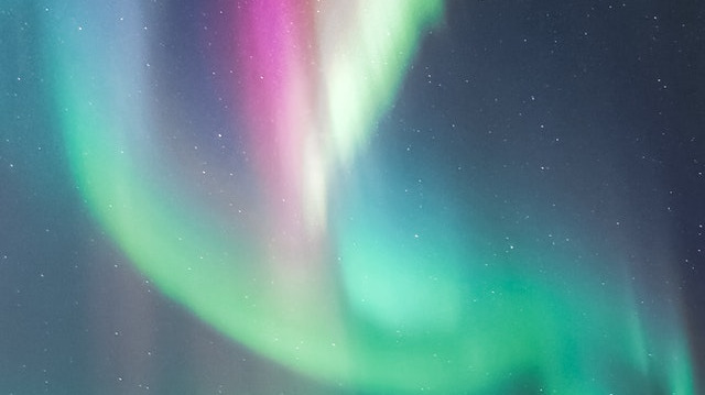 Colourful Polar lights in the night sky