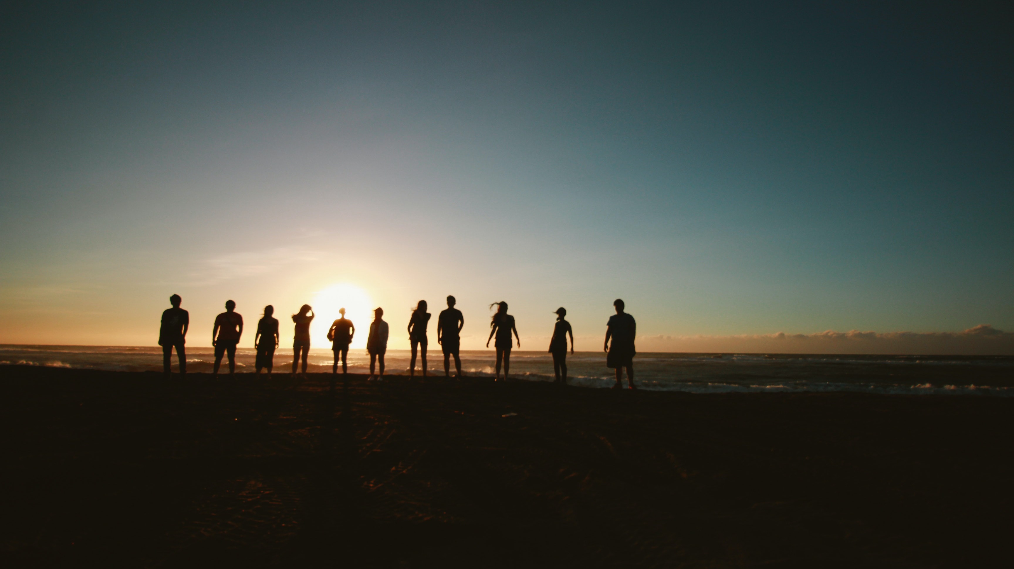 Silhouette of people during sunset