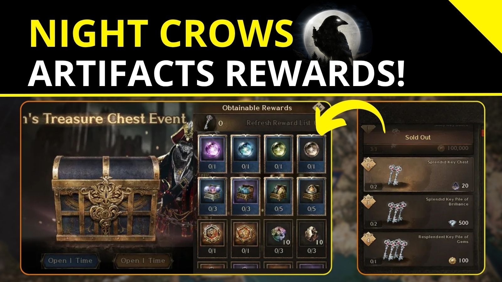 Night Crows Artifact Rewards